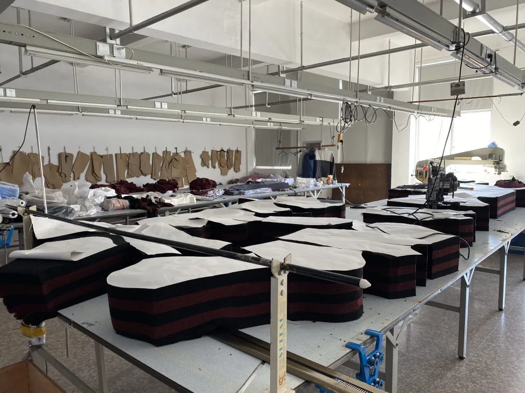Fabric cutting workshop at Yuanchun